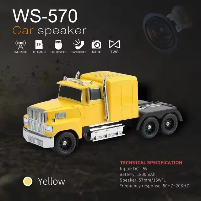 WS-570 Araba Şekli Bluetooth Hoparlör Retro HIFI Stereo Soundbox Masaüstü Bilgisayar Müzik Çalar (4172) - Görsel 5
