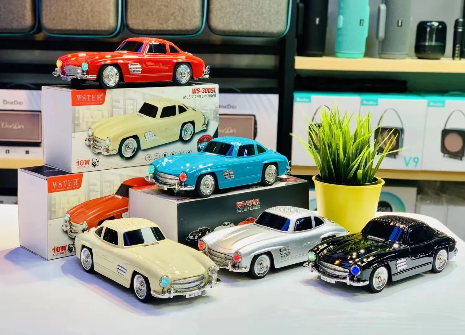 WS-300SL Klasik Benz Model 10W Bluetooth Hoparlör Fm Radyo USB (4172)