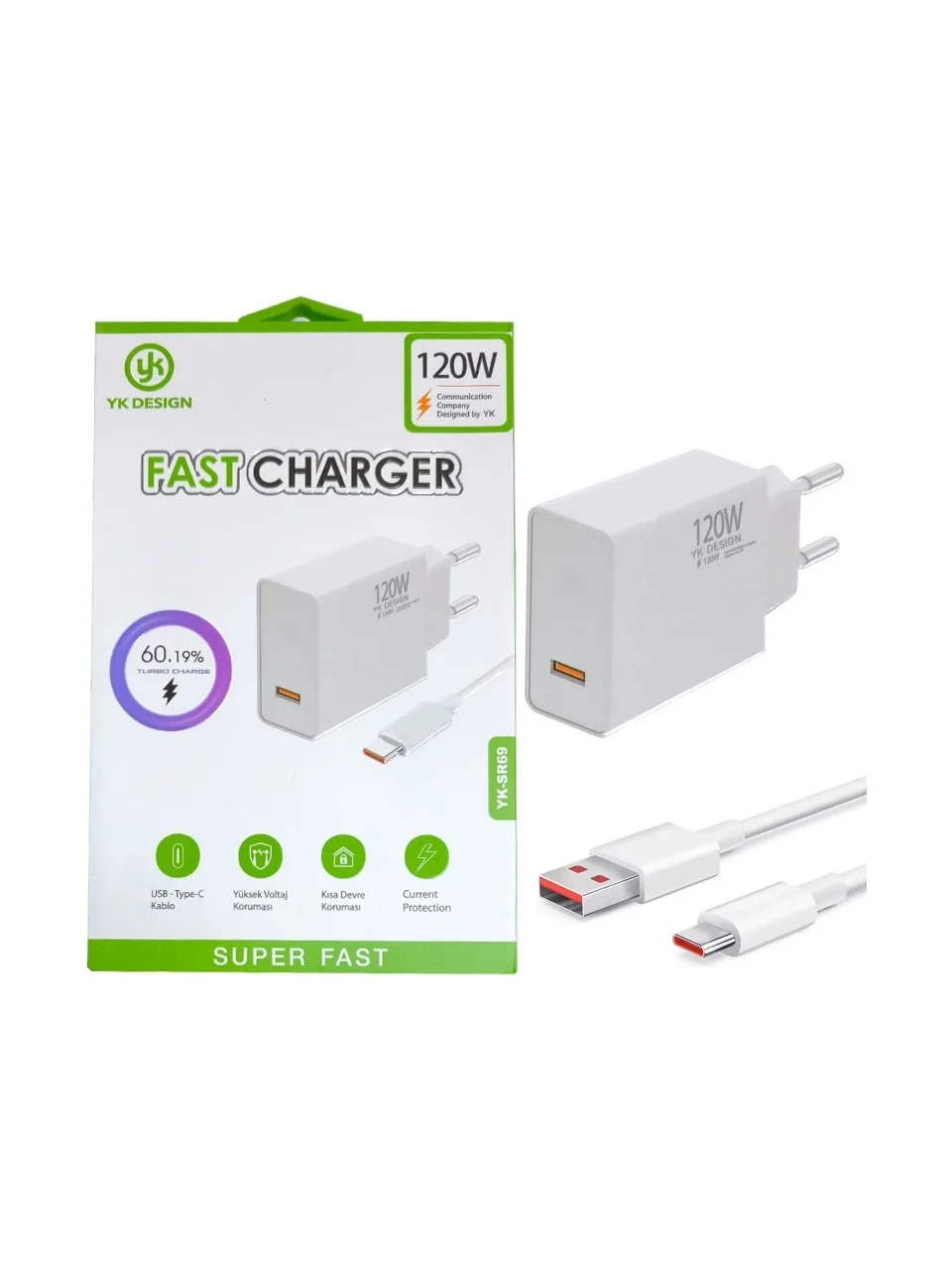 120W Süper Hızlı Şarj Cihazı - USB Type-C (4172)