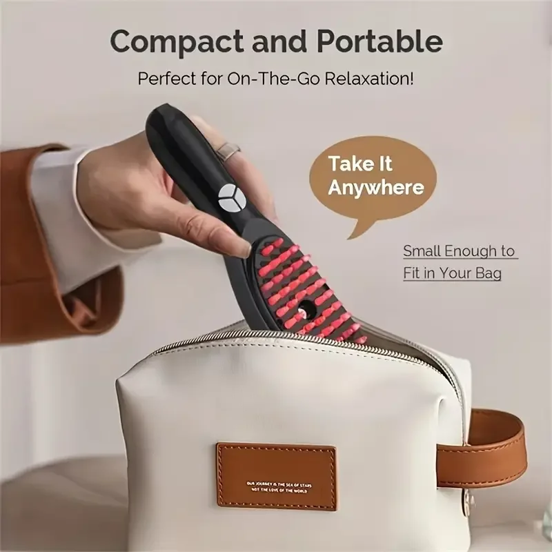 Buharlı Titreşimli ve Kırmızı Mavi Işık Terapili Kafa ve Saç Bakım Tarağı (4172) - Görsel 4