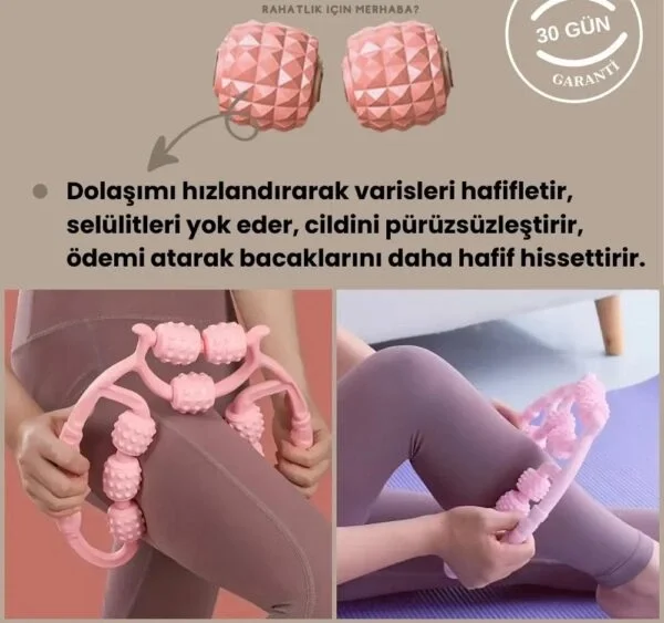 9 Tekerlekli Yoga Fitness Silindiri (Roller) (4172)
