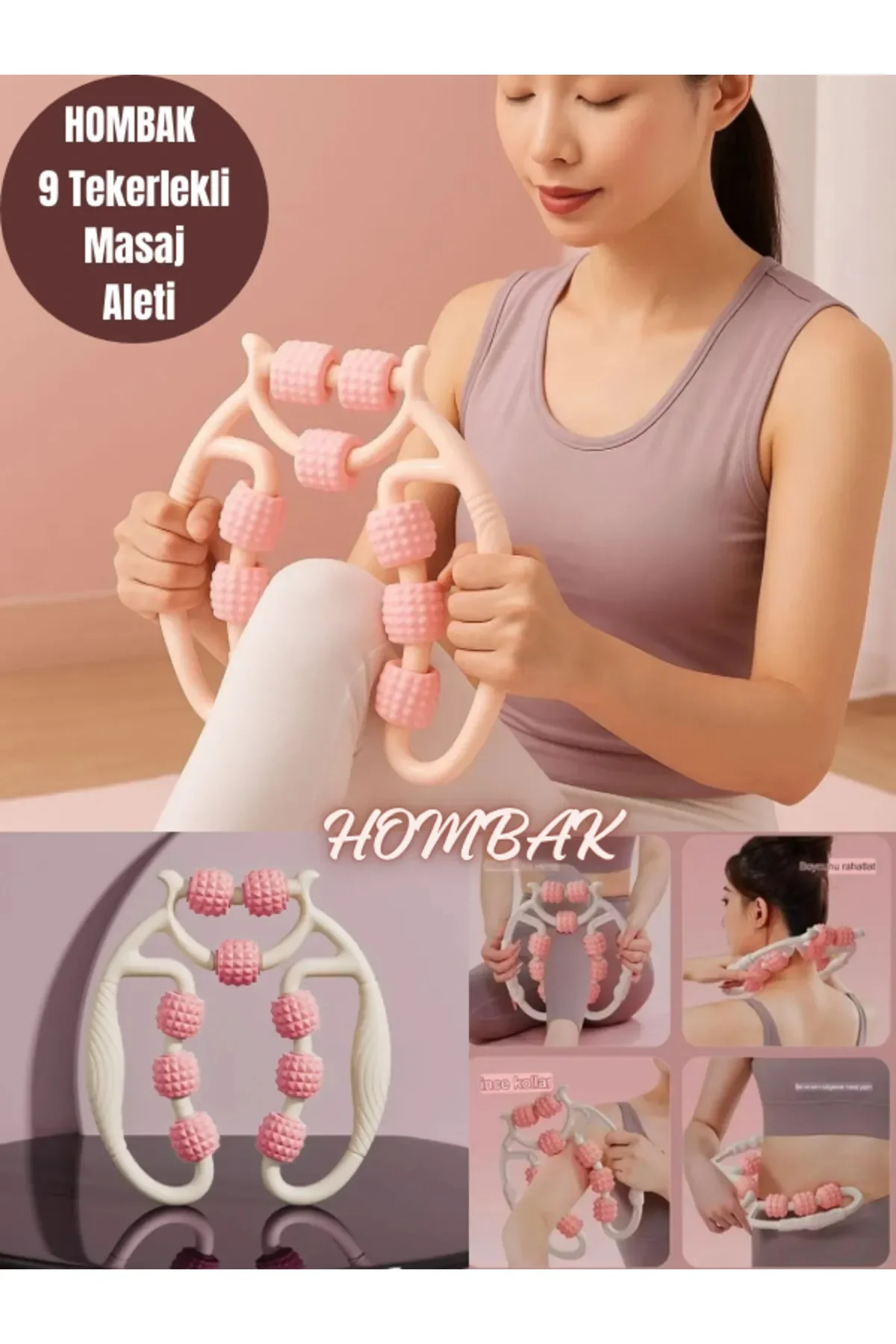 9 Tekerlekli Yoga Fitness Silindiri (Roller) (4172) - Görsel 4