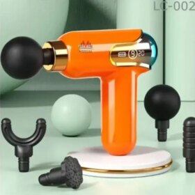 Yeni Nesil Darbeli Titreşimli Şarjlı Sporcu Masaj Tabancası 4 Başlıklı LC-002 (4172)