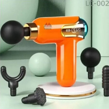 Yeni Nesil Darbeli Titreşimli Şarjlı Sporcu Masaj Tabancası 4 Başlıklı LC-002 (4172)