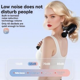 Masaj Çekici, 9 Hızlı Derin Doku Perküsyonu, 4 Başlıklı Uzun Saplı Boyun ve Sırt Masaj Aleti (4172)