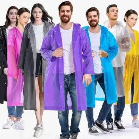 Kadın Erkek Yağmurluk Kapüşonlu Çıtçıtlı Eva Raincoat (4172)