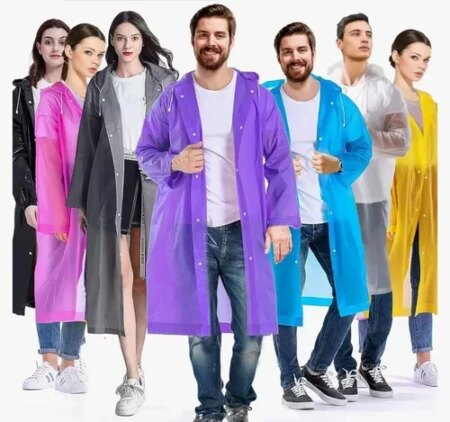 Kadın Erkek Yağmurluk Kapüşonlu Çıtçıtlı Eva Raincoat (4172)