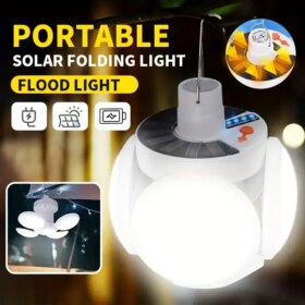 Solar Güneş Enerji Ve Usb Sarjlı 5 Kanatlı Led Lamba (4172)