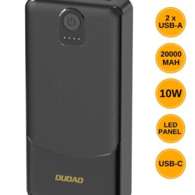 Powerbank Dudao K10Pro 2.4A 20000mAh 2 x USB-A - Siyah (4172)