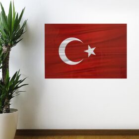 Dalgalanma Efektli Manyetik Duvar Stickerı Türk Bayrağı 71 x 47cm (4172)