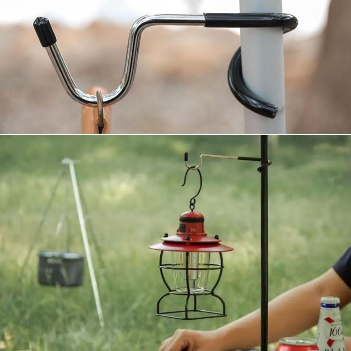 Kamp İçin Çok Fonksiyonlu S-Şekilli Direk Askısı Kaymaz Paslanmaz Çelik Eşya Asma Kancası (4172) - Görsel 3