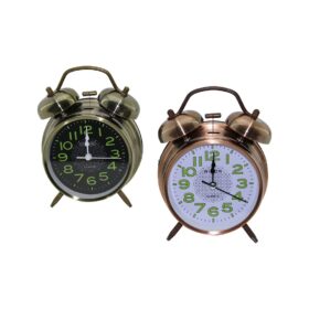 BÜYÜK MASA ÇALAR SAAT BÜYÜK FOSFORLU RAKAMLAR ÇAP: 10CM (4172)