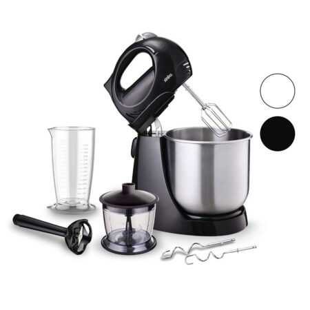 INOX TASLI MİKSER - BLENDER SETİ 5 KADEME HIZ+TURBO HAMUR YOĞURMA+ KASE 300W600ML HAZNE700ML ÖLÇÜ KABI SMX-2731 (4172)