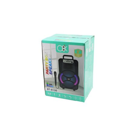 8 İNÇ SPEAKER MİKROFONLU IŞIKLI HOPARLÖR 2400mAh BLUETOOTH USB - AUX - TF - BLUETOOHT - DC 5V  BT-8105 (4172)