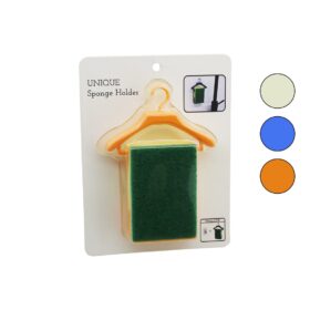 ASKI STANDLI RENKLİ PLASTİK - YAPIŞKANLI BULAŞIK SÜNGERİ 16X11X3.4CM (4172)