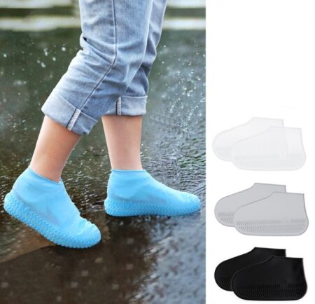 Silikon Ayakkabı Kılıfı Kaymaz Su Kir Geçirmez   L Beden Siyah (4172)