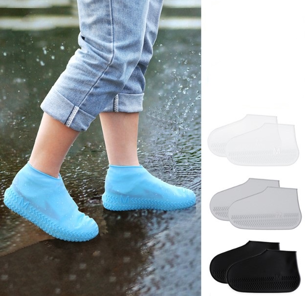 Silikon Ayakkabı Kılıfı Kaymaz Su Kir Geçirmez L Beden Siyah (4172)