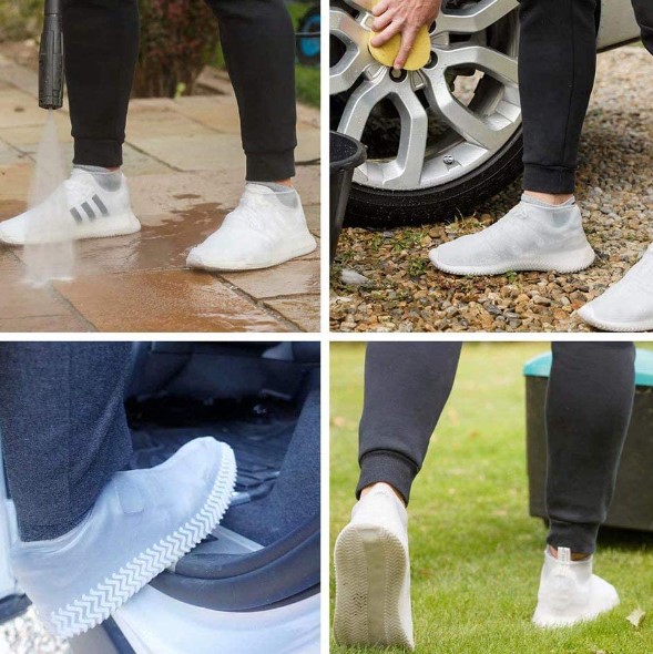 Silikon Ayakkabı Kılıfı Kaymaz Su Kir Geçirmez L Beden Siyah (4172) - Görsel 4