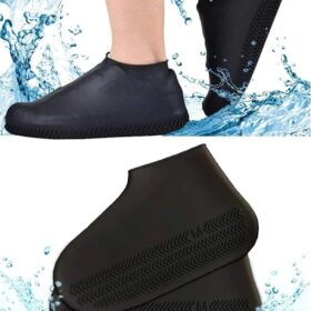 Silikon Ayakkabı Kılıfı Kaymaz Su Kir Geçirmez   M Beden Siyah (4172)