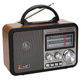 Orta Boy Retro, Nostaljik, Ahşap Tasarım Bluetooth Hoparlörlü, Şarjlı, Taşınabilir FM/AM Destekli Radyo NS-8897 (4172)