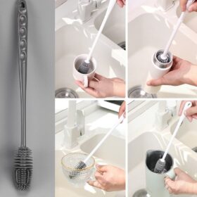 Uzun Saplı Silikon Biberon ve Kavanoz Yıkama Fırçası (4172)