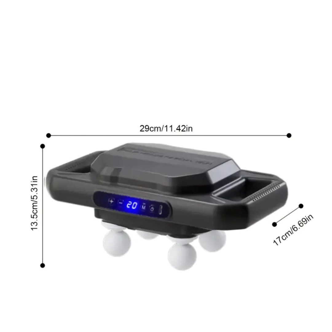 4 Başlıklı Masaj Tabancası – 12W Derin Doku & Kas Ağrısı Giderici, 20 Seviye & 6 Mod - Siyah (4172) - Görsel 4