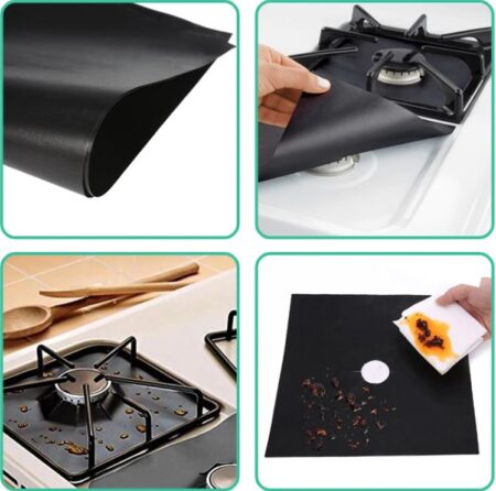 Ocak Koruyucu Folyo Yanmaz Yapışmaz 4'lü Set SiYAH (4172)