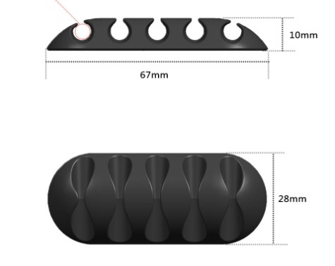 Kablo Tutucu 5 Kanallı 3lü Siyah (4172) - Görsel 2
