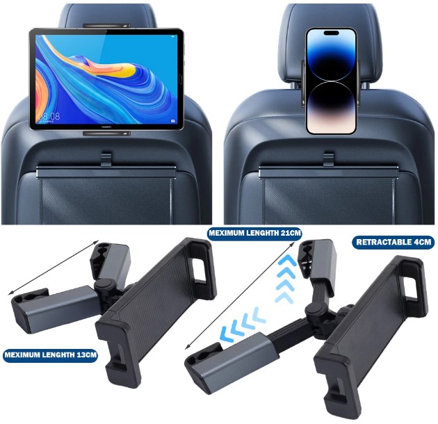 Koltuk Arkası Ayarlanabilir Tablet Telefon Tutucu (4172) - Görsel 4