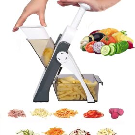 Çok Amaçlı Basmalı Sebze Dilimleyici Doğrayıcı Mandolin Brava Spring Slicer Kitchenmate (4172)