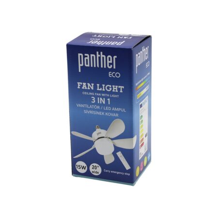 3İN1 VANTİLATÖR - LED AMPUL - SİVRİSİNEK KOVAR KUMANDALI 20 İNÇ 15W 3-KADEME HIZ 18X52CM BRKT-137252 (4172)