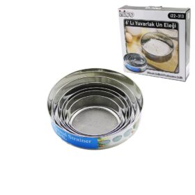 RAUND STRAİNER 6PCS METAL UN ELEK SETİ 15-17.5-19-20.5-24-27CM (4172)