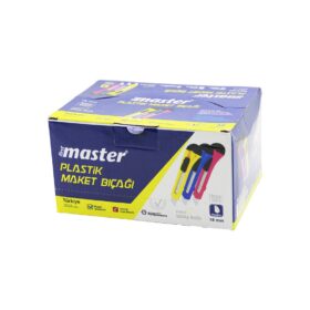 50 ADET FALÇATA MAKET BIÇAK PLASTİK 18MM OTOMATİK KİLİT - AYARLANABİLİR KLİPS FM-1006 (4172)