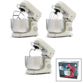 STANDLI MİKSER - BLENDER SETİ 3 FARKLI UÇ 8 KADEME HIZ+TURBO HAMUR YOĞURMA-ÇIRPICI-KARIŞITIRICI+ KASE 1300W 6LT ÇELİK HAZNE -SMX-2769 (4172)