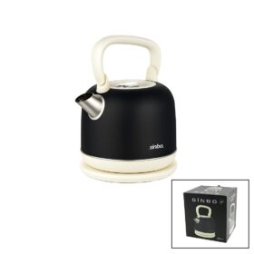RETRO SİYAH NOSTALJİ DEMLİK MODEL ÇELİK KETTLE SU ISITICI 2.2LT 1800W GİZLİ RESİZTANS SK-8035 (4172)