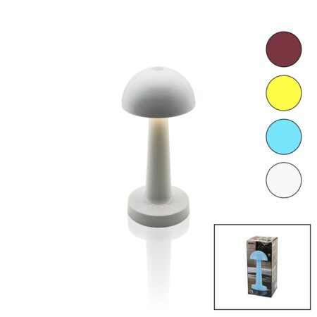 OVAL - PLASTİK MANTAR MASA LAMBASI DONMANTİK - RENKLİ TYPE-C ŞARJLI 3 FONKSİYONLU 3W - 24LED - AV-330 (4172)