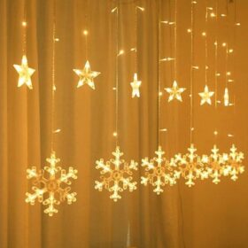 GÜN IŞIĞI - KAR TANE 3MT - FİŞLİ EKLEMELİ - FONKSİYONLU LUX SARKIT PERDE LED - DEKOR LAMBA (4172)