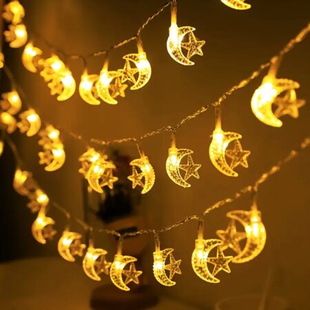 GÜN IŞIĞI - AY-YILDIZ 3MT PİLLİ 2 FONKSİYONLU PERİ LED - DEKOR LAMBA (4172)