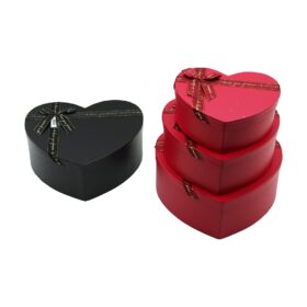 3PCS KALP MAT MİX RENKLİ - KABARTMA DESEN KARTON HEDİYE KUTUSU KURDELALI 31X28-27X24-23X20CM (4172)