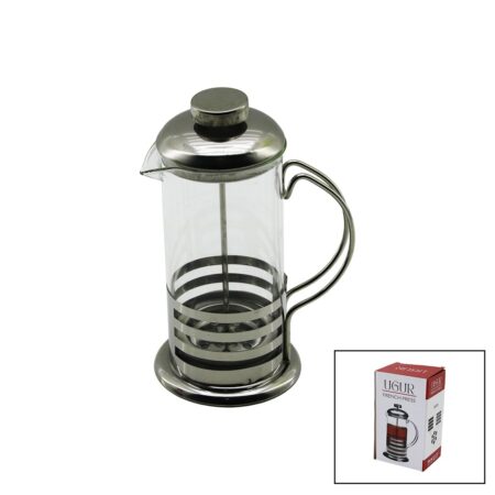 FRECHPRESS METAL KAFES - METAL KAPLAMALI KAPAK 350ML CAM BİTKİ SÜZGEÇİ (4172)