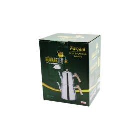 PİRAMİT ORTA BOY ÇELİK ÇAYDANLIK SETİ - TAKIMI RENKLİ BAKALİT KULP ÜST DEMLİK : 1.1LT - ALT SULUK: 2LT KENDİNDEN SÜZGEÇLİ (4172)