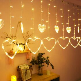 GÜN IŞIĞI - KALPLİ 3MT - FİŞLİ EKLEMELİ - FONKSİYONLU LUX SARKIT PERDE LED - DEKOR LAMBA (4172)