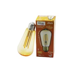 ELİTLED ST-64 4W - E27 GOLD COLOR FLAMENT LED RUSTİK AMPUL 500LUMEN KIRILMAZ GÖVDE (4172)