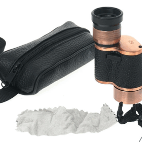 6x24  Baıgısh, Askeri Tarzi Pirinç Ve Deri Kaplamalı, Deri Çantalı Monocular Dürbün Princ