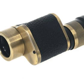 6x24  Baıgısh, Askeri Tarzi Pirinç Ve Deri Kaplamalı, Deri Çantalı Monocular Dürbün Sarı