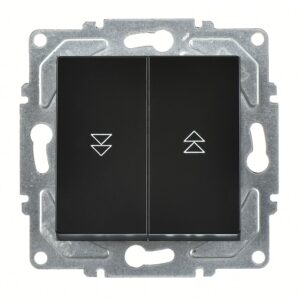 Günsan Eqona Metalik Siyah Jaluzi Kumanda Anahtarı - İki Düğmeli ve Klipsli 10AX 250V