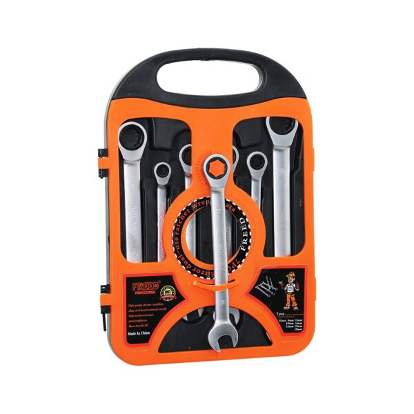 7 PCS CIRCIR KOMBİNE ANAHTAR SETİ 8-10-12-13-14-17-19MMPLASTİK TAŞIMA ÇANTALI (K0)