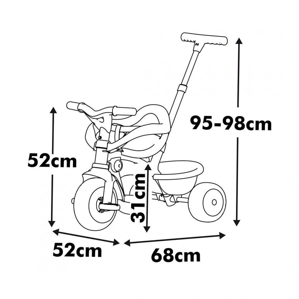 7600740419 Be Move Comfort Tricycle Pink - Görsel 3