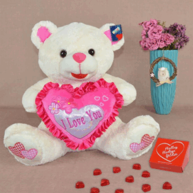 Çocuk 78628 PELUŞ KALPLİ AYI 60CM -HLY