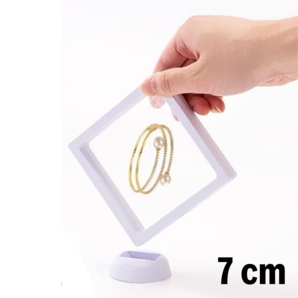 7x7 cm Standlı 3D Takı Ziynet Hatıra Koleksiyon Saklama Kutusu Şeffaf Film Çerçevesi (K0) - Görsel 5
